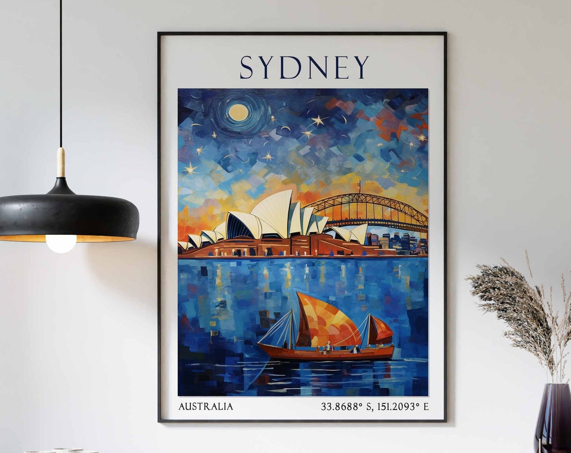 Sydney Travel Print Sydney Travel Poster Sydney Opera House Art Australia Wall Art Australian Travel Decor Sydney Travel Gift