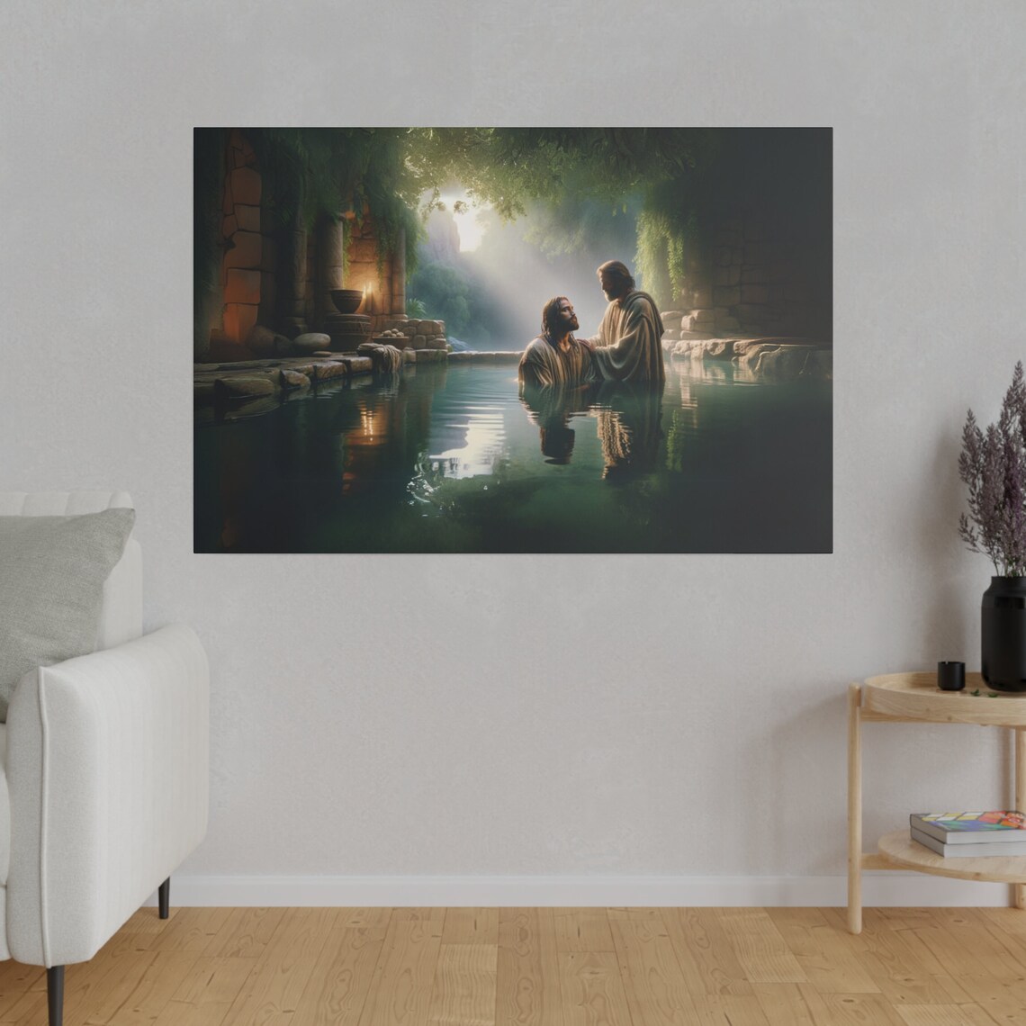 Sacred Baptism Of Jesus Christ In The River Religious Poster - Image 4