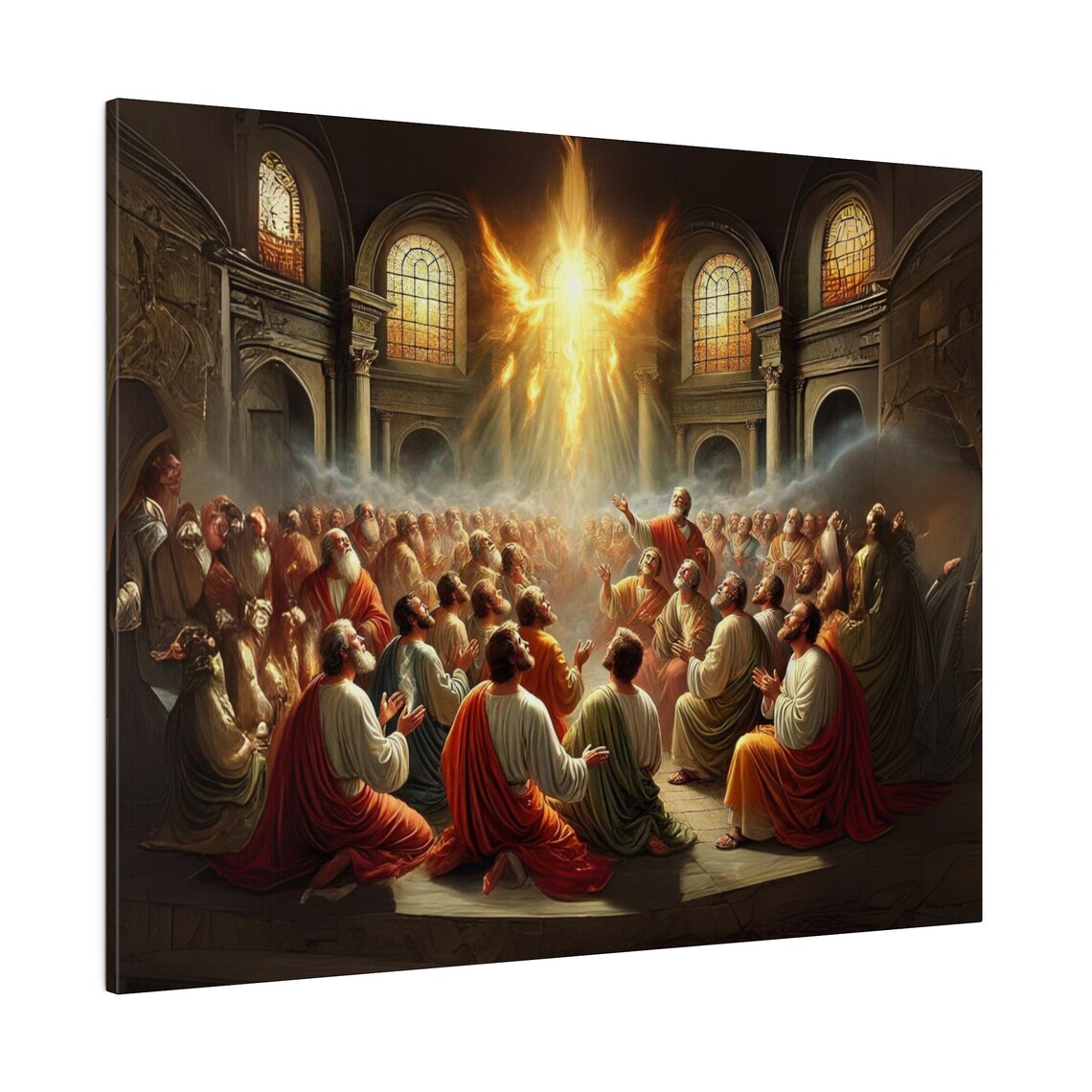 The Day Of Pentecost Holy Spirit Fiery Dove Bible Art Poster