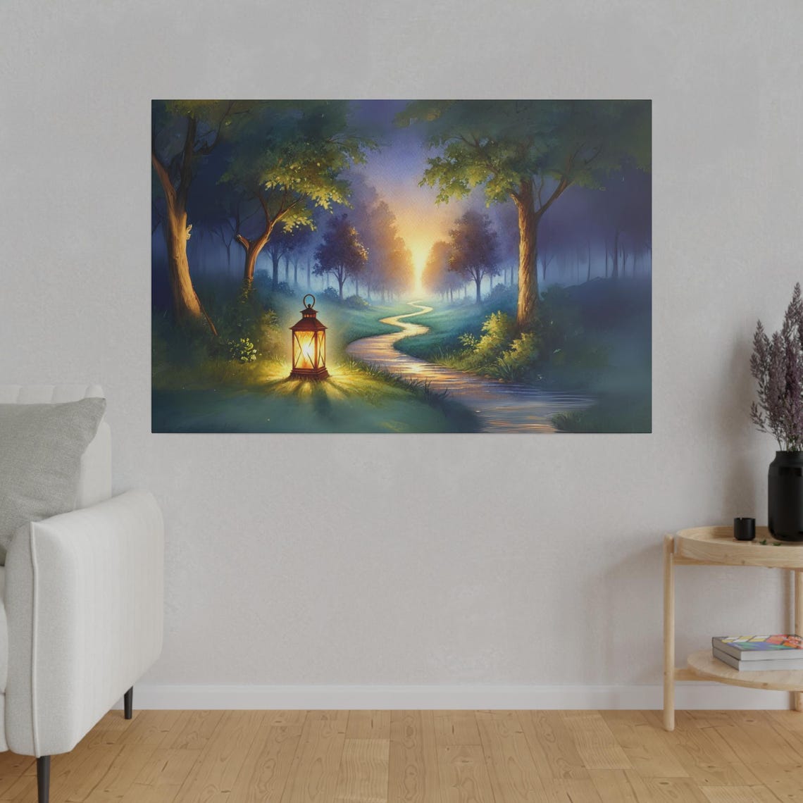 Psalm 119 Thy Word Is A Lamp Glowing Lantern On A Night Path Poster - Image 3