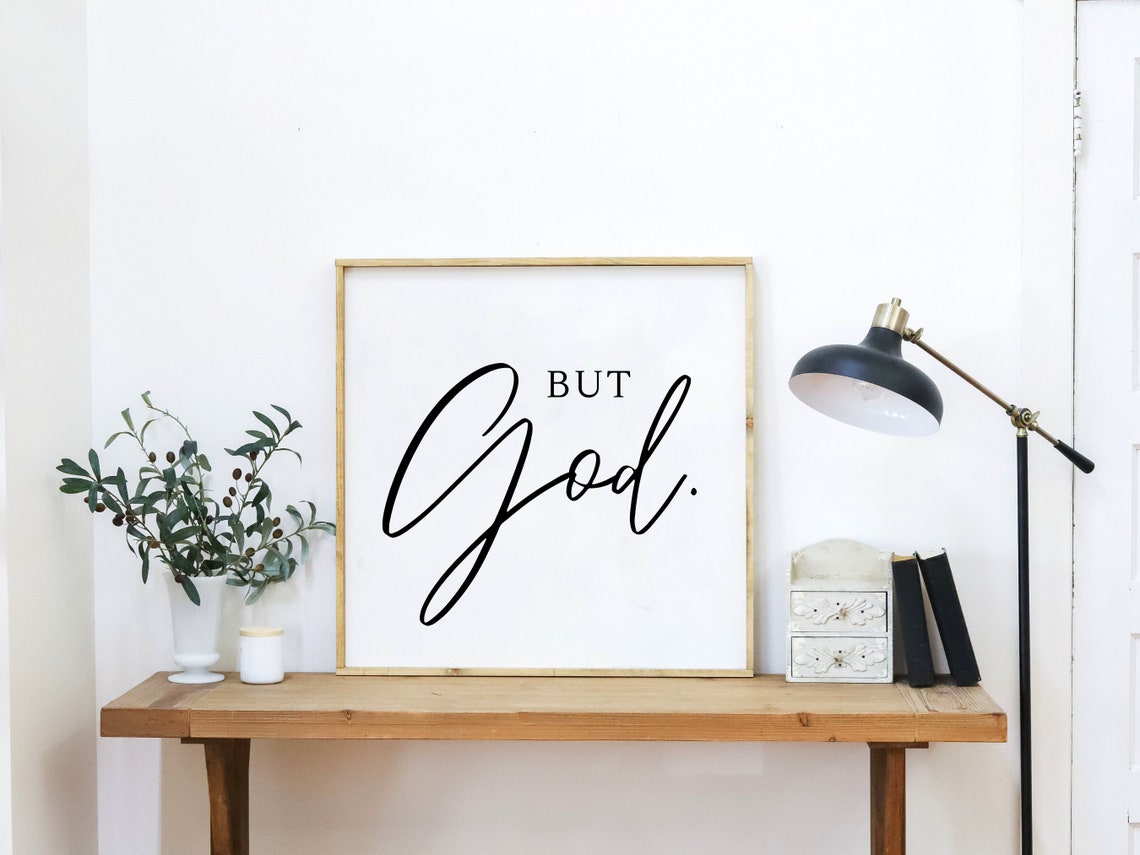 But God Christian Faith Statement Sign Minimalist Farmhouse Poster