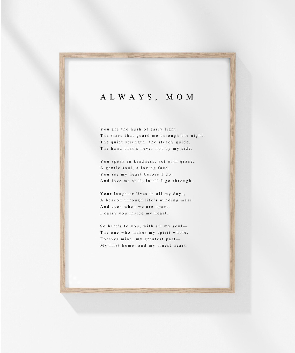Always Mom Tender Motherhood Love Poem Keepsake Tribute Poster - Image 2