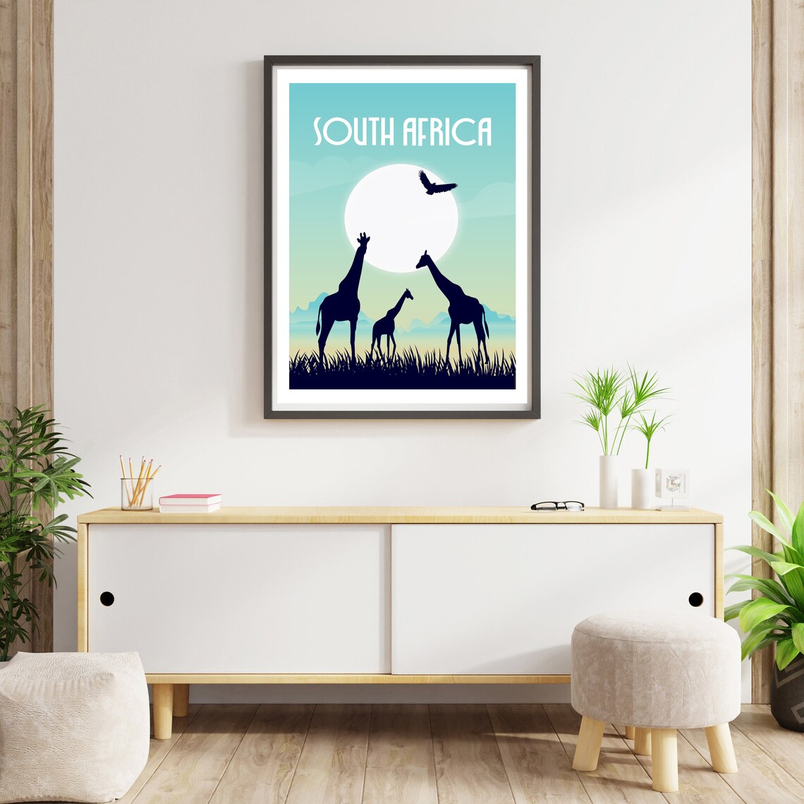 South Africa Retro Travel Poster, Africa Wall Art - Image 3