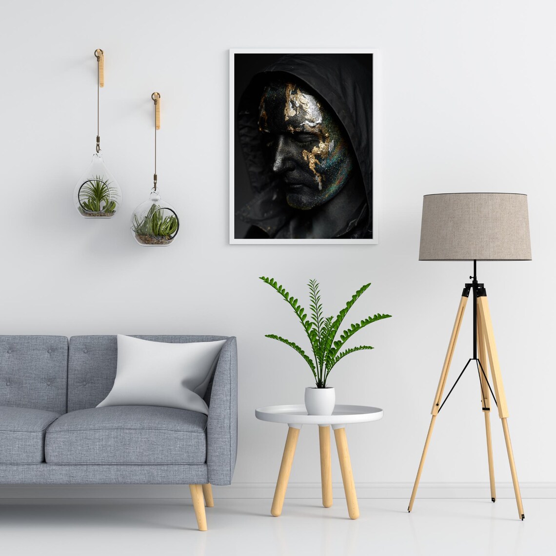 Dark Hooded Figure With Gold Accents, Mystical - Image 3