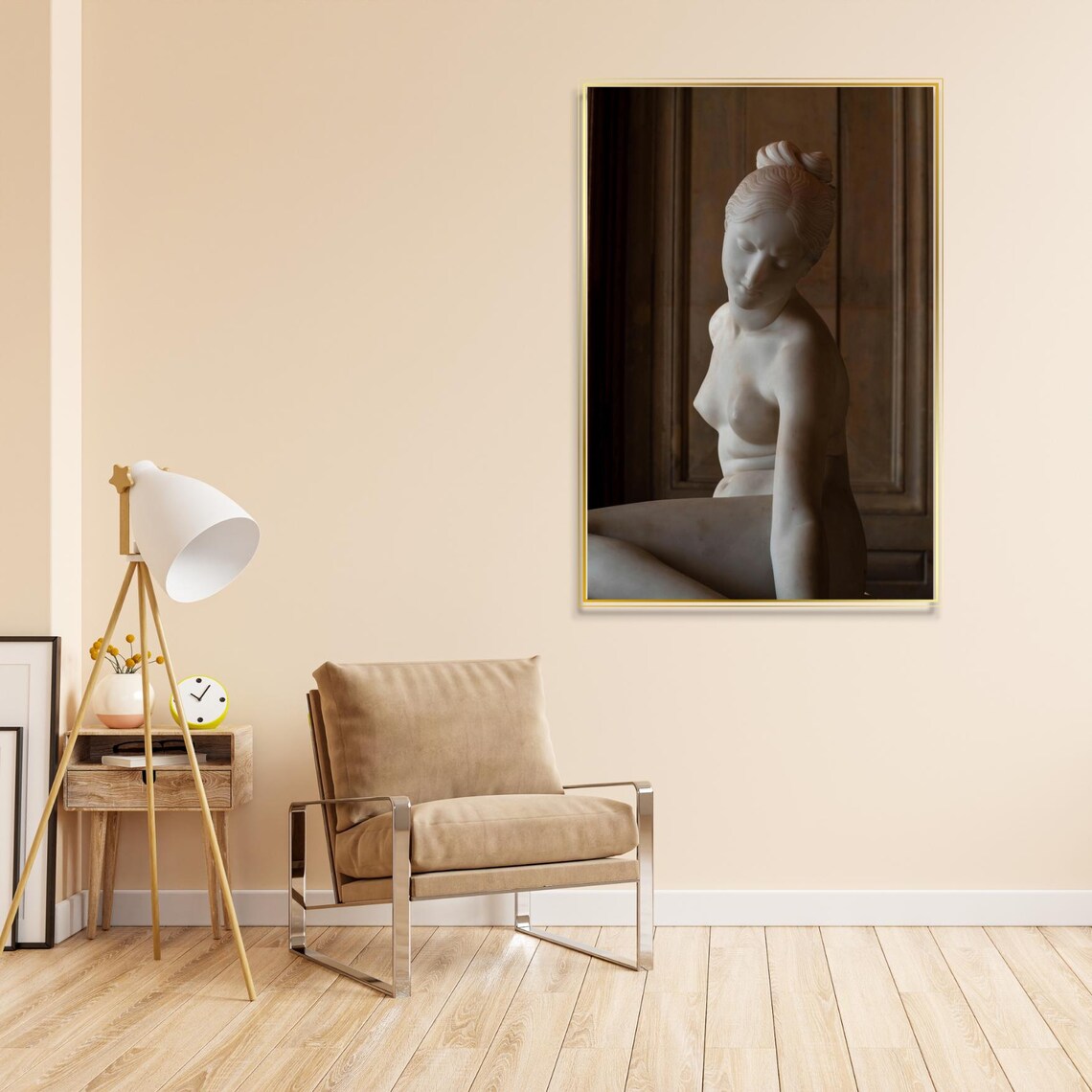 Elegant Marble Female Bust Statue, Classical Print - Image 5