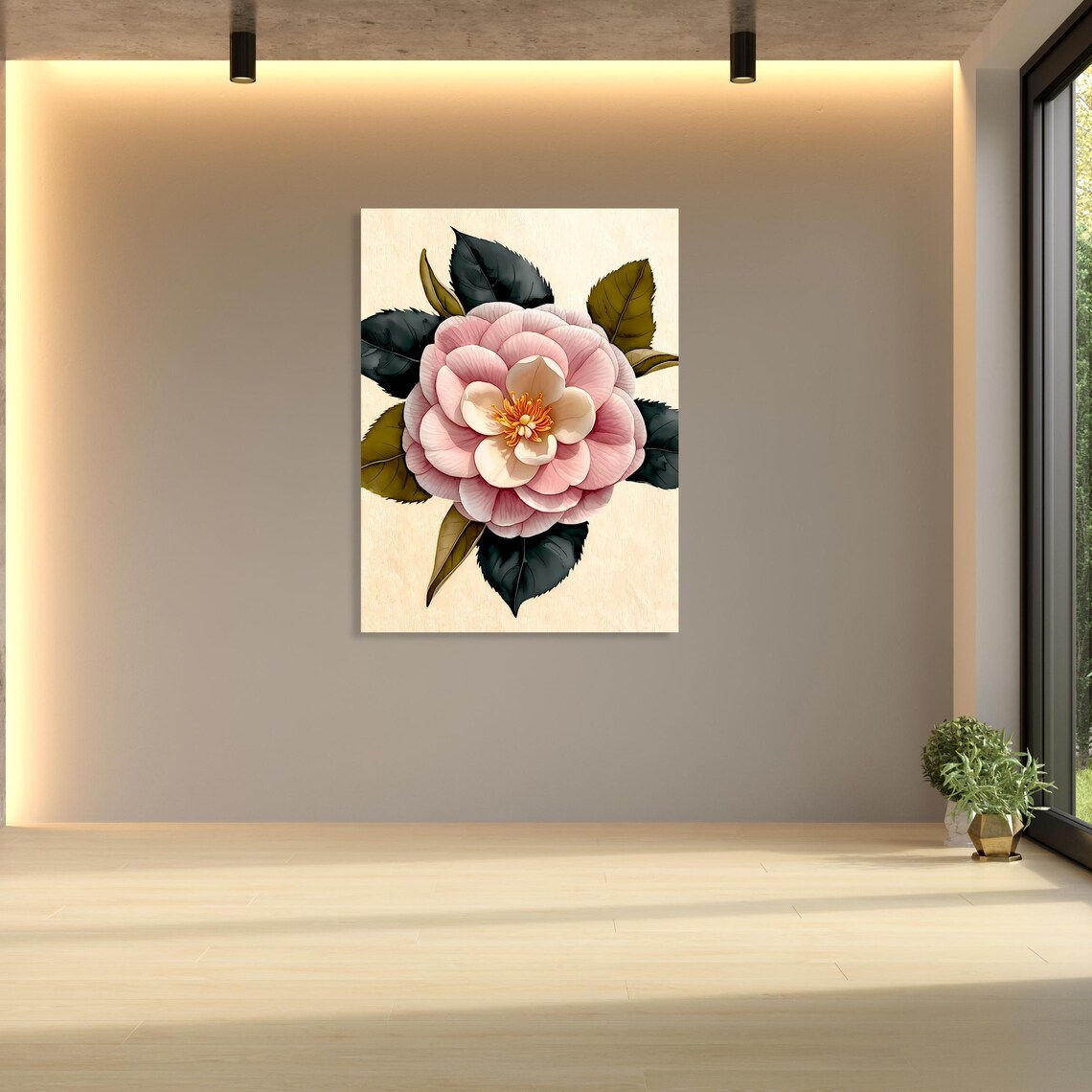 Pink Camellia Art Print, Vintage Botanical Illustration - Image 4