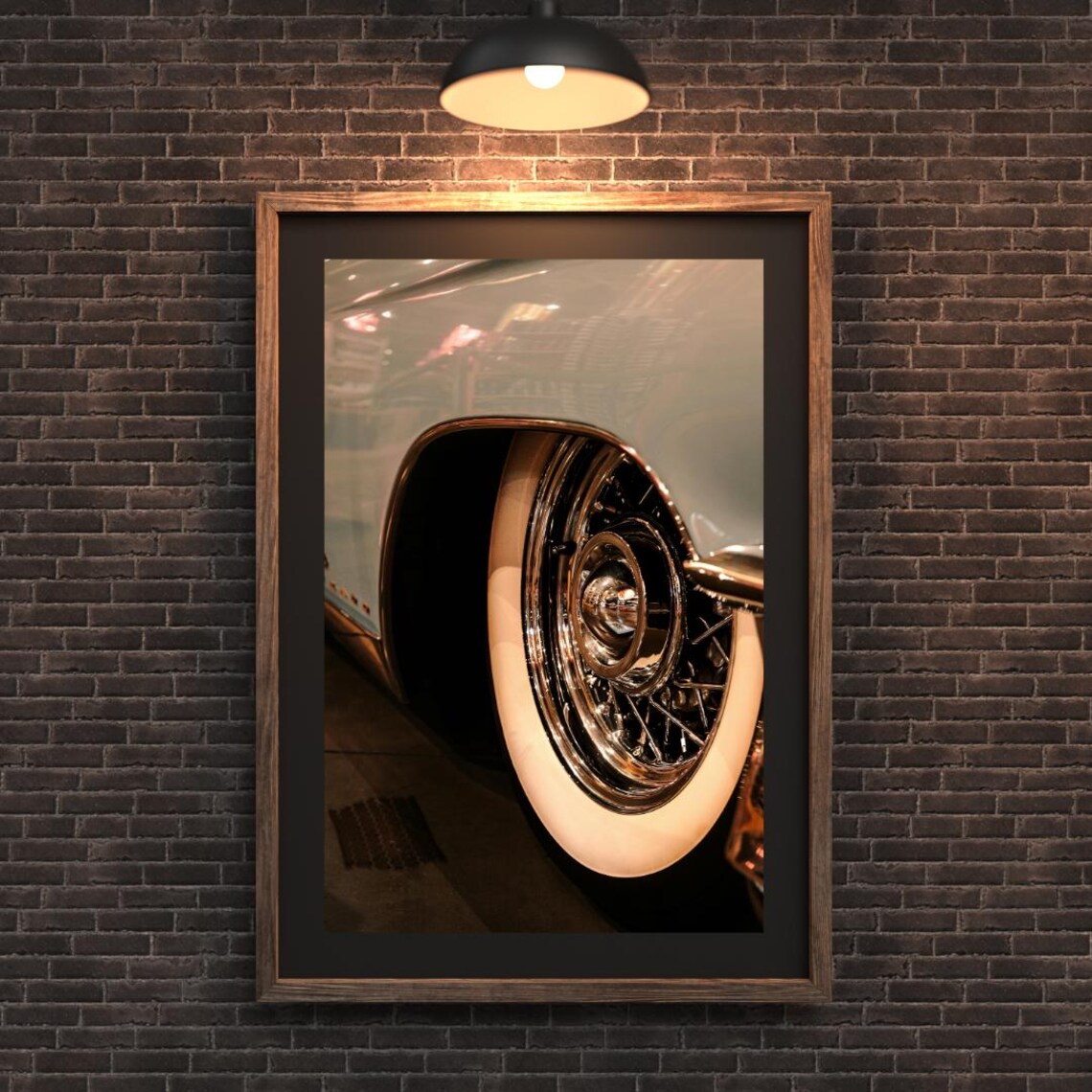 Classic Car Wheel With Whitewall Tire, Vintage Print - Image 4