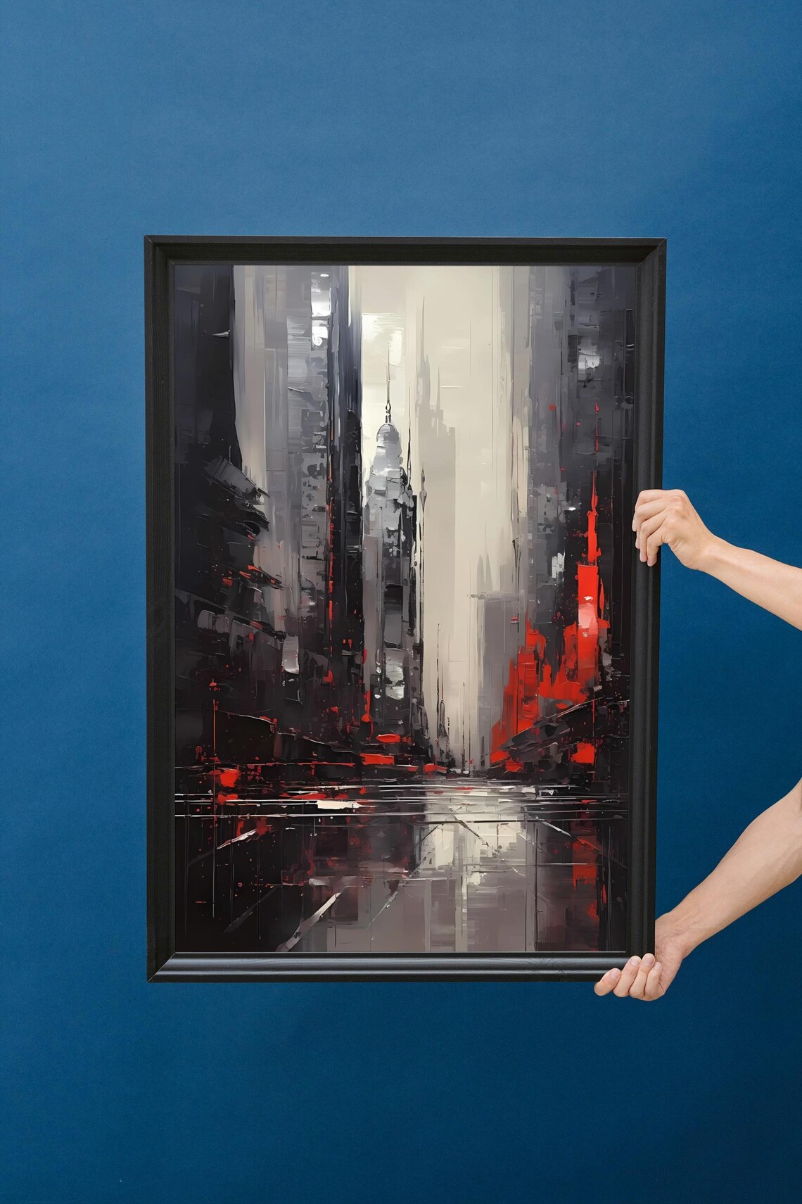 Modern Abstract Cityscape Art Print, Urban Skyline - Image 2