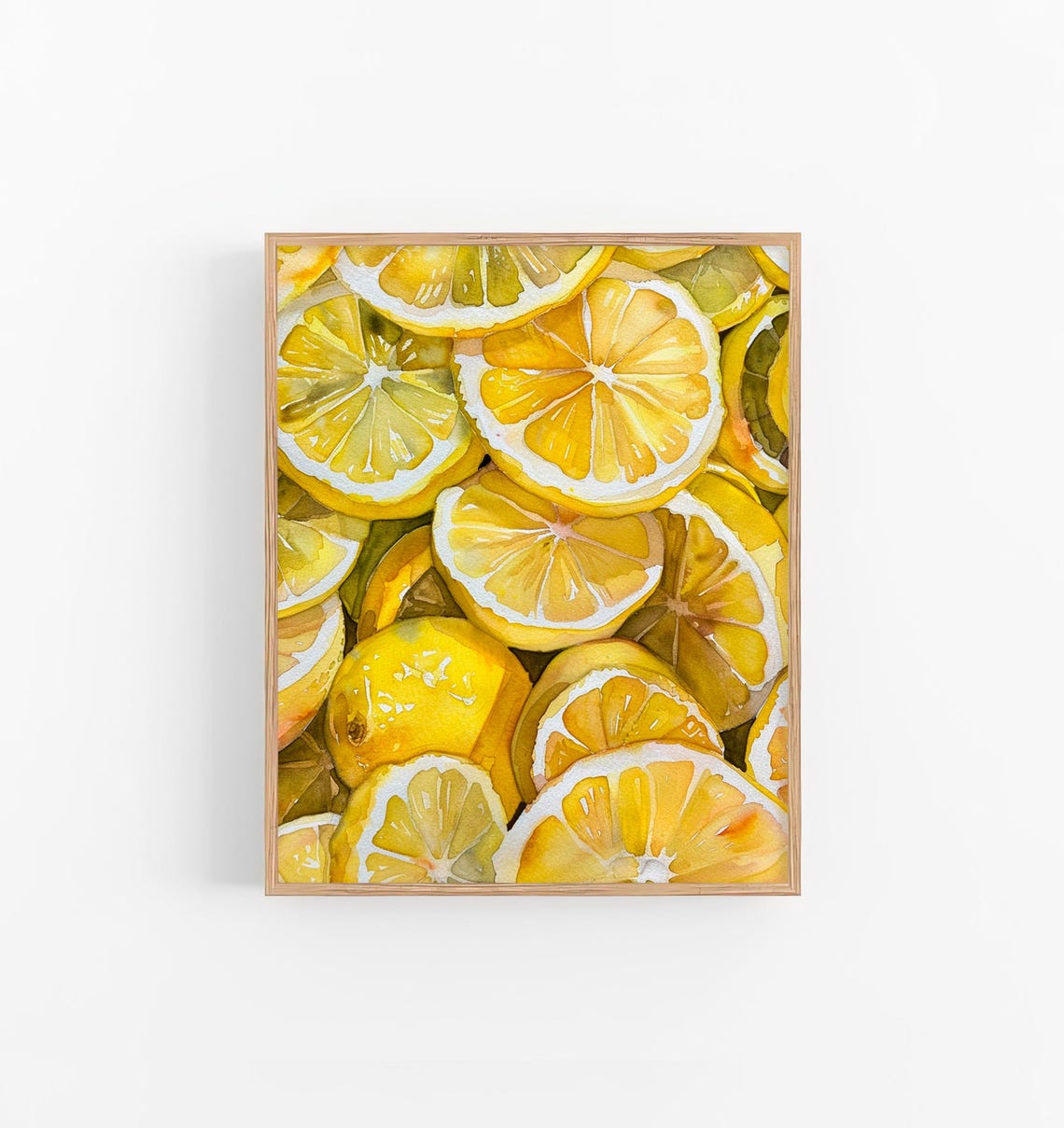 Stunning Lemon Slices Citrus Pattern Bright Watercolor Poster