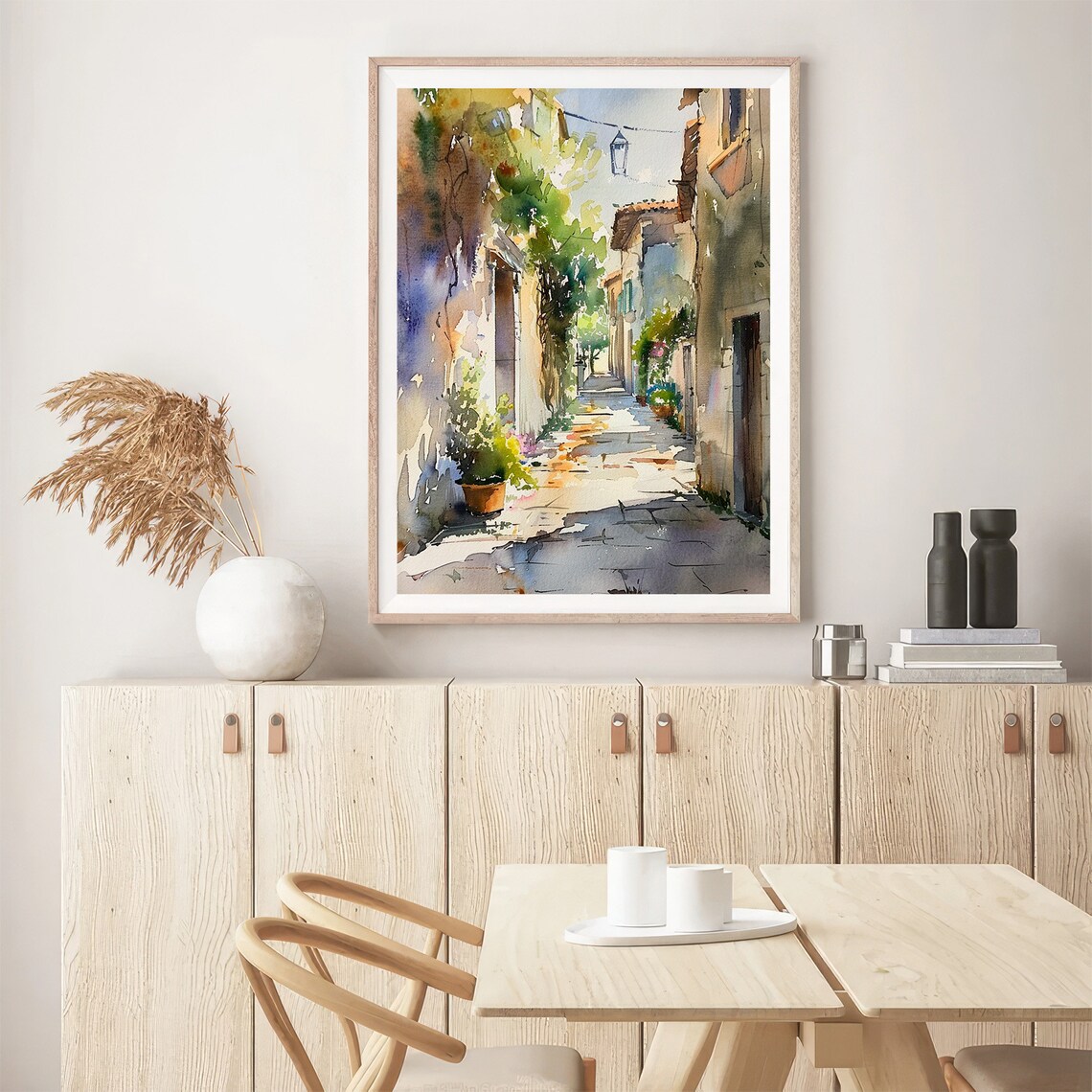 Sicily Watercolor Art Print, Italy Cityscape - Image 5