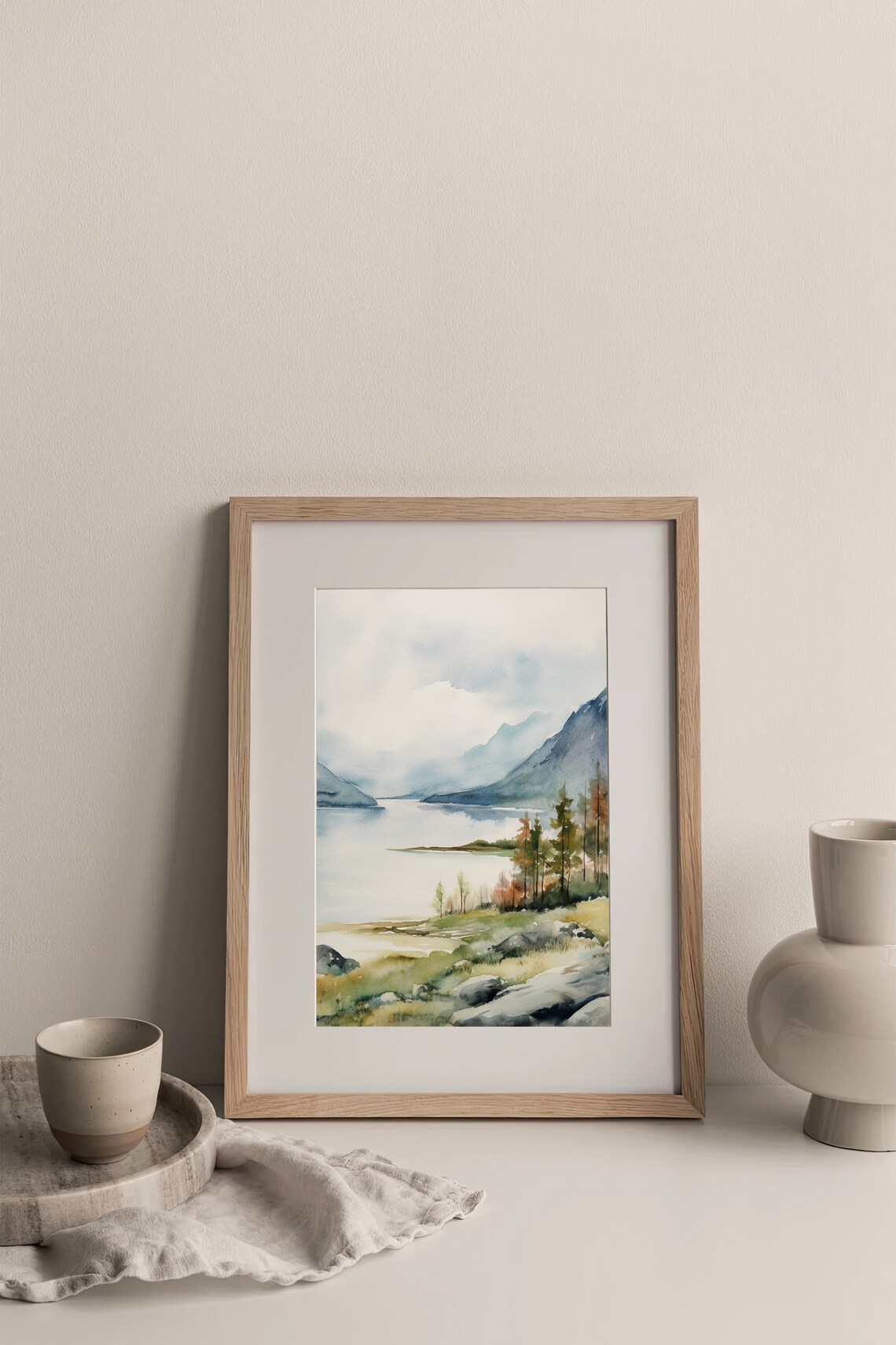 Scottish Highlands Watercolor Art Print, Lake District - Image 4