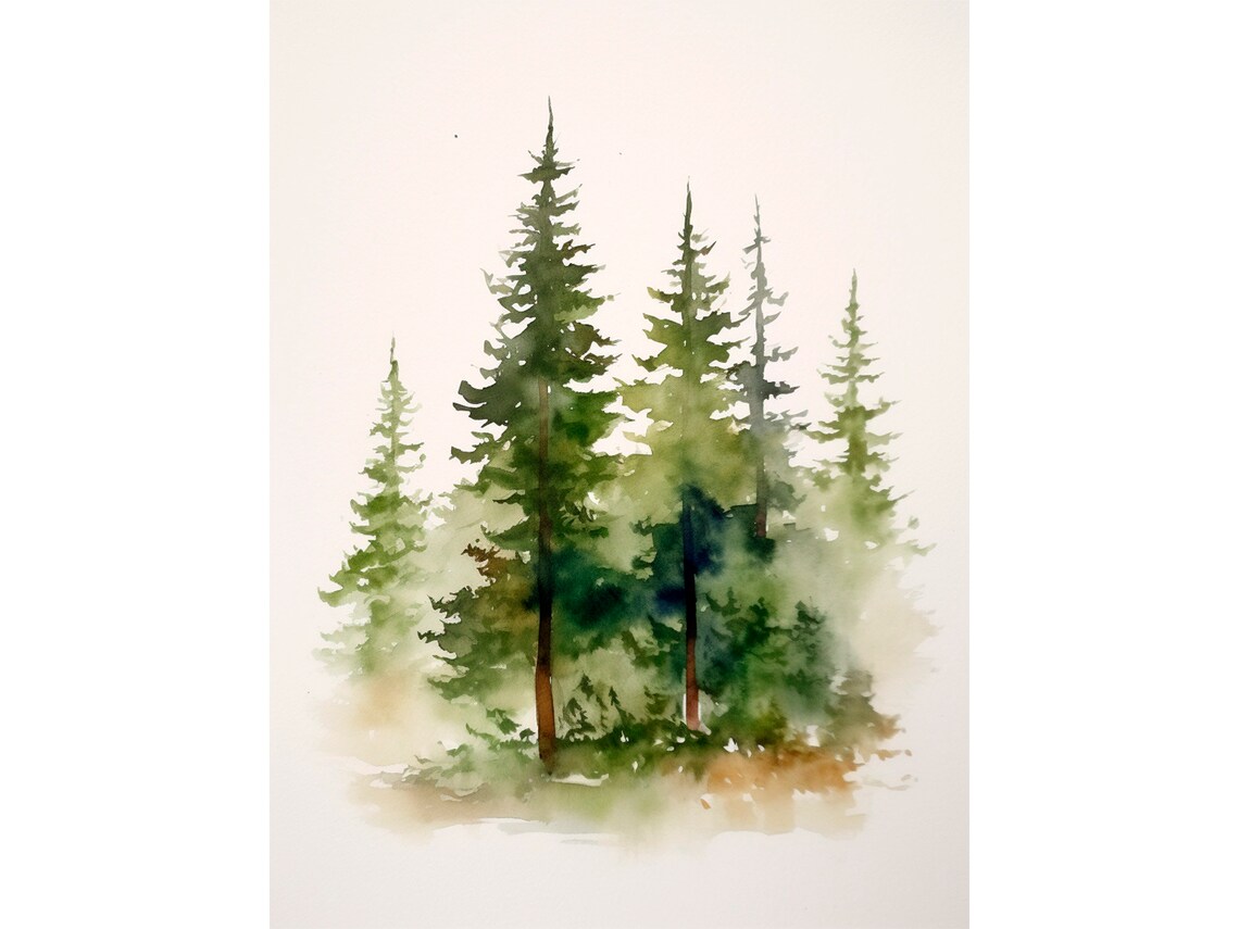 Pacific Northwest Forest Watercolor Art Print