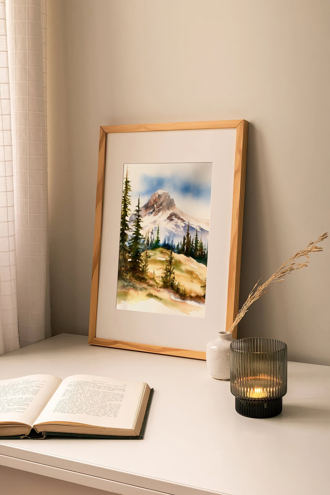 Mount Rainier Watercolor Painting, Washington Landscape - Image 2