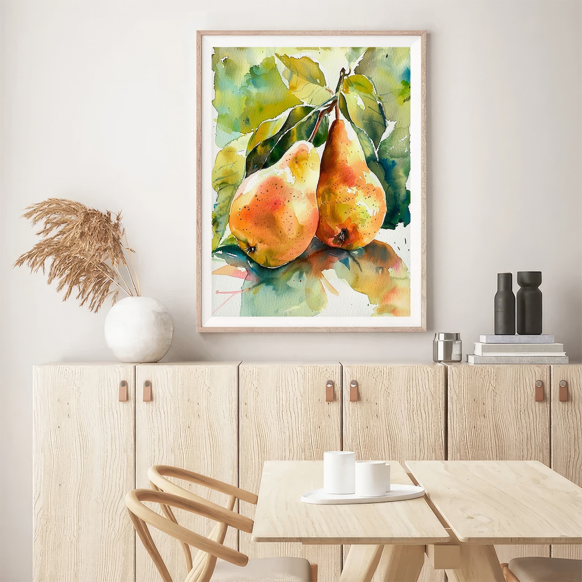 Pears Watercolor Art Print, Rustic Fruit Decor - Image 4