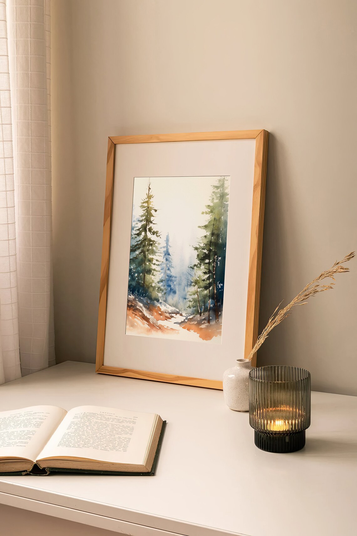 Geirangerfjord Watercolor Art Print, Norway Landscape - Image 2