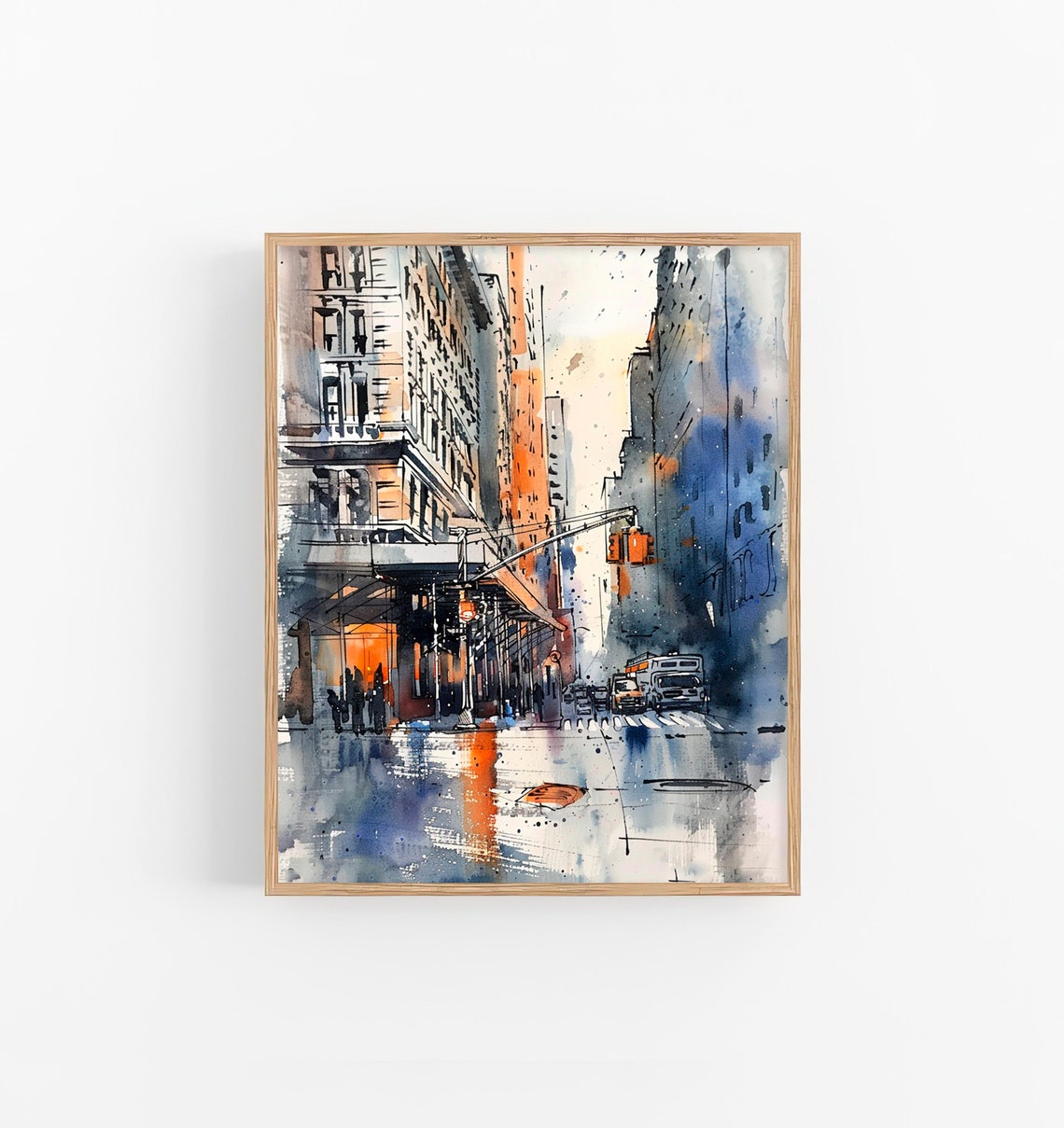 New York City Watercolor Art Print Nyc Skyline Painting Urban Landscape Wall Art Decor Travel Gifts By Feelingprints