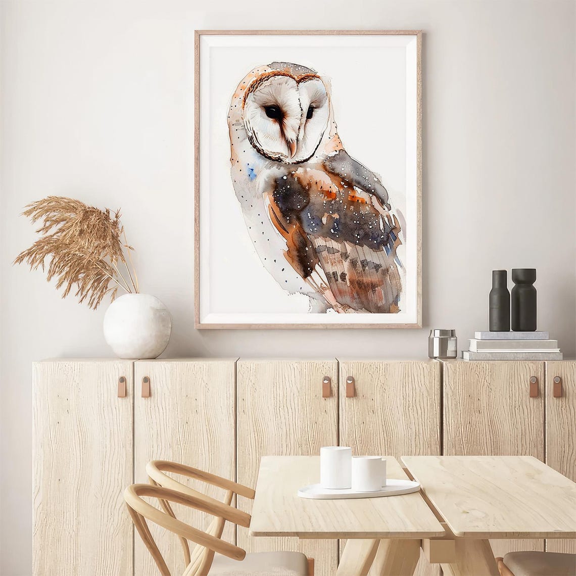 Barn Owl Watercolor Portrait Wildlife Bird Art Animal Wall Art - Image 5