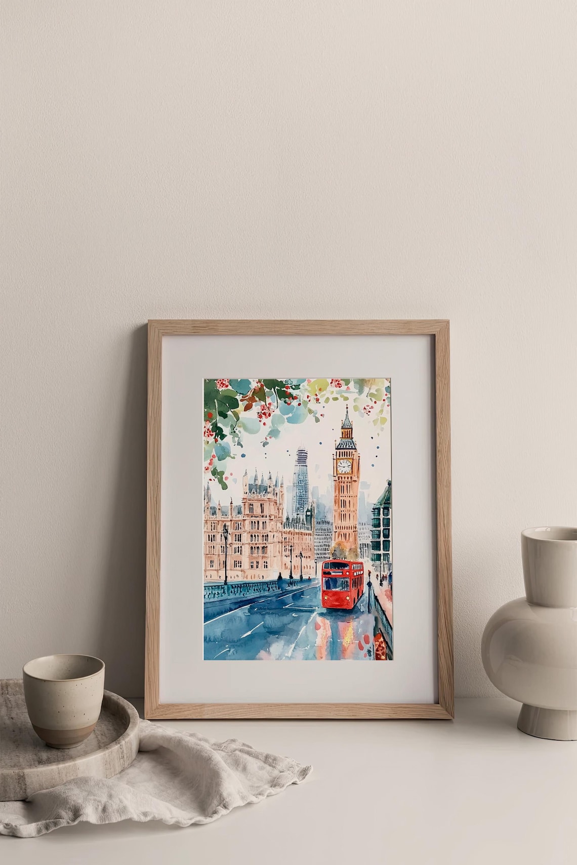 London Cityscape Watercolor Art Print, Big Ben - Image 3