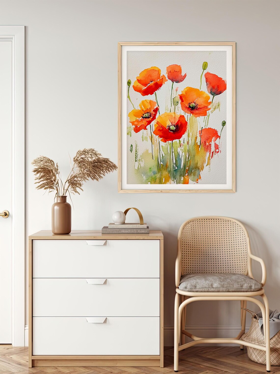 Poppies Watercolor Floral Art Print, Meadow Flowers - Image 2