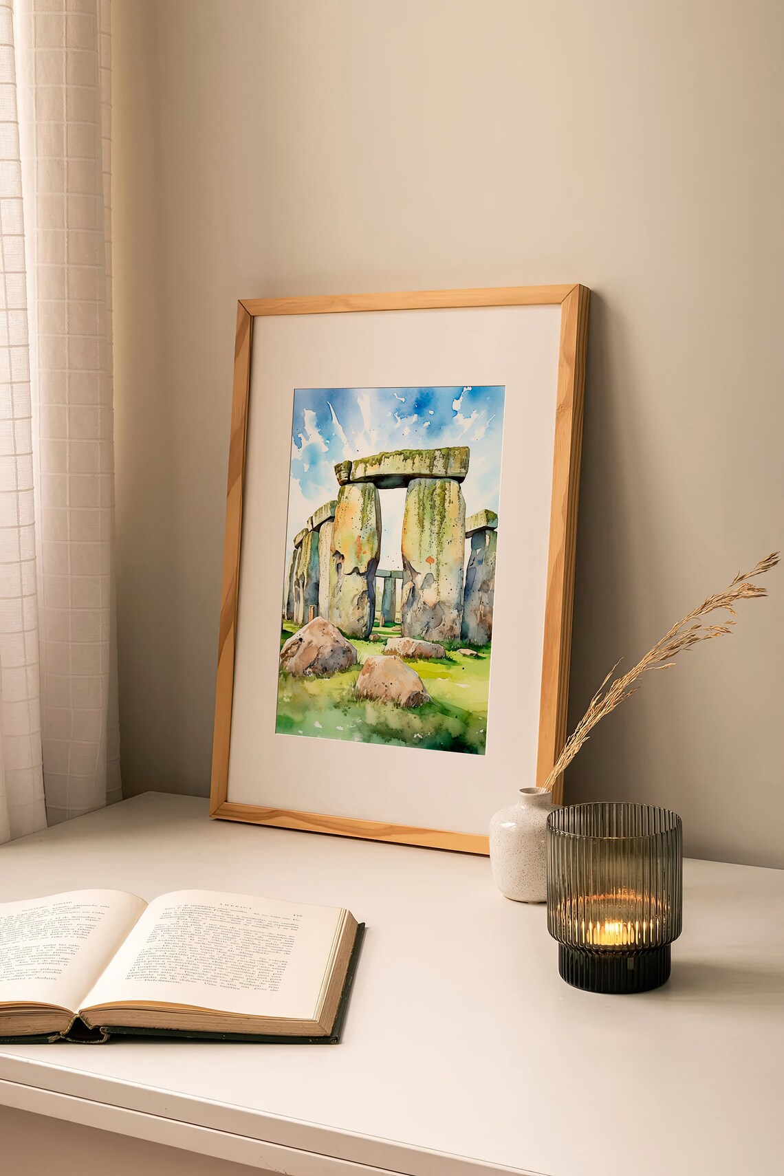 Stonehenge Watercolor Art Print, Wiltshire England - Image 2