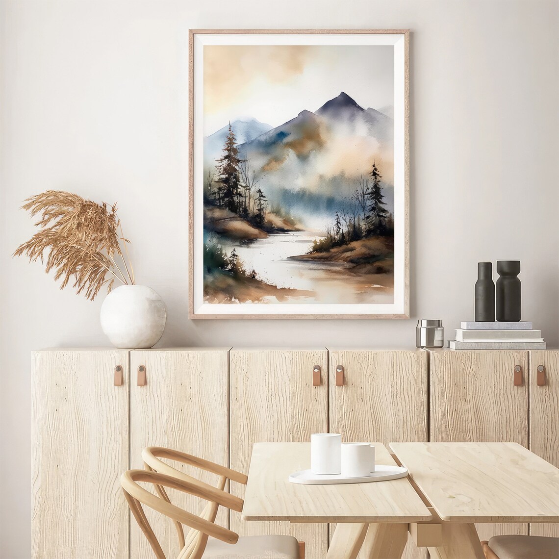 Smoky Mountains Watercolor Painting, Landscape Art Print - Image 4