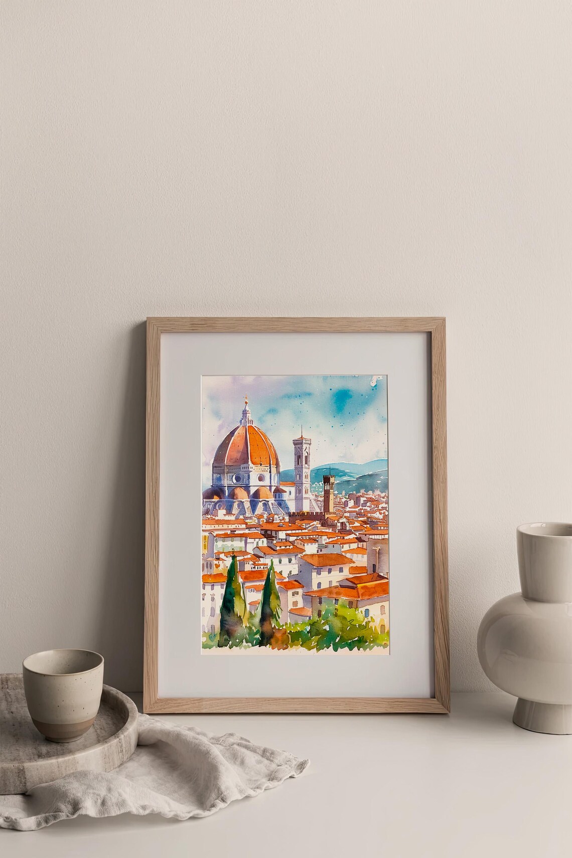 Florence Cityscape Watercolor Art Print, Travel Poster - Image 3