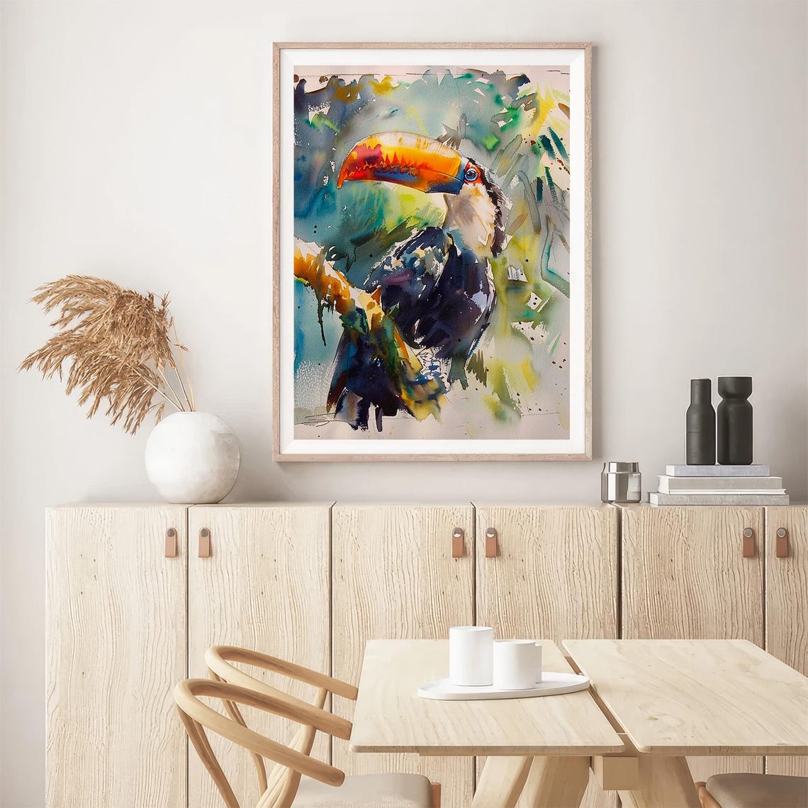 Tropical Toco Toucan Bird Expressive Watercolor Wildlife Poster - Image 5