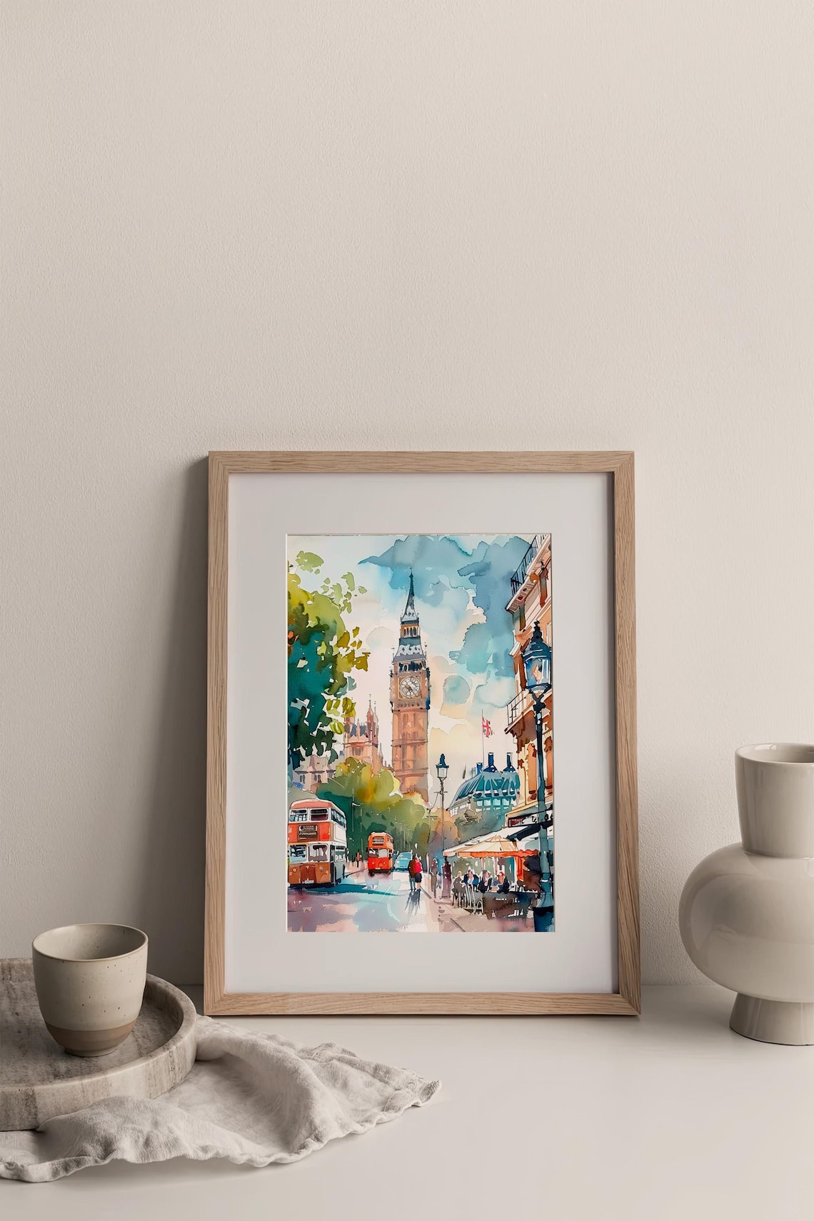 London Cityscape Watercolor Big Ben Travel Poster - Image 4