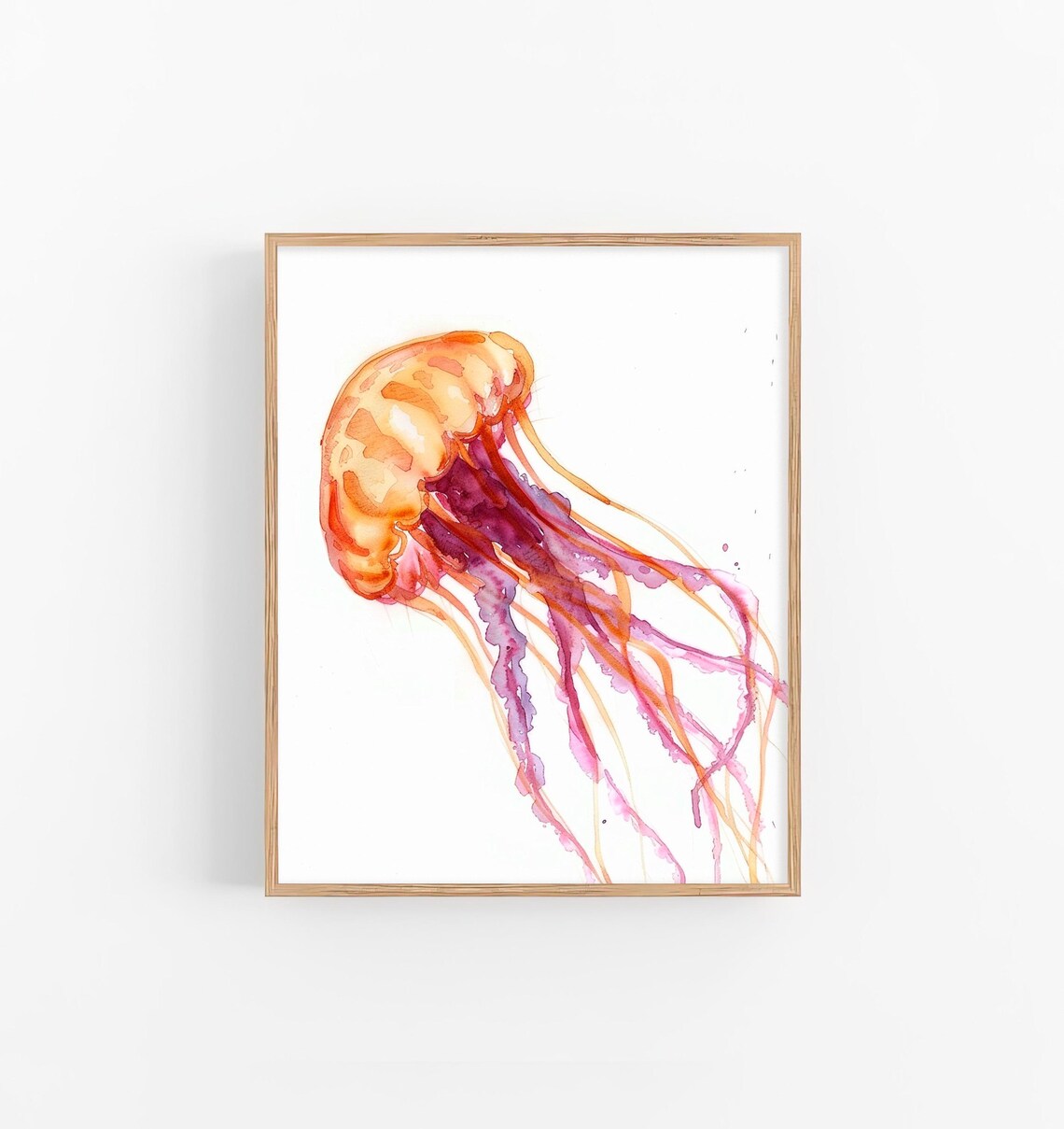 Jellyfish Watercolor Painting Fish Art Print Animals Wall Art Underwater Artwork By Feelingprints