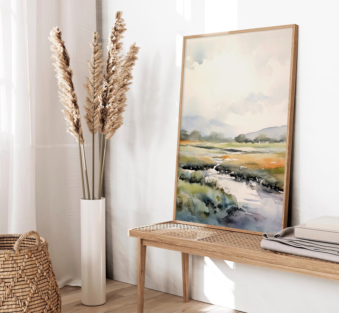 Ireland Fields Watercolor Art Print, Irish Countryside - Image 2