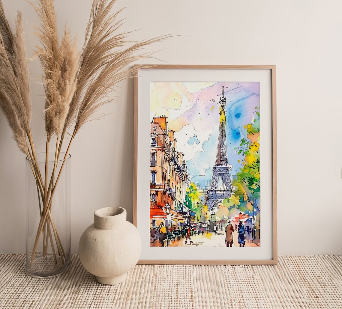 Paris Watercolor Travel Art Poster - Image 4