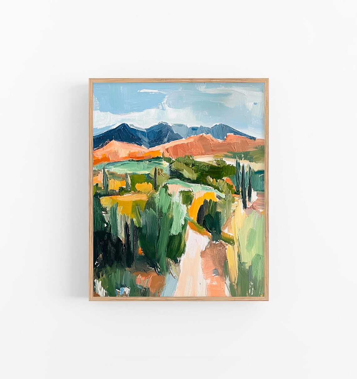 Arizona Desert Mountains Landscape Oil Painting Southwestern Poster