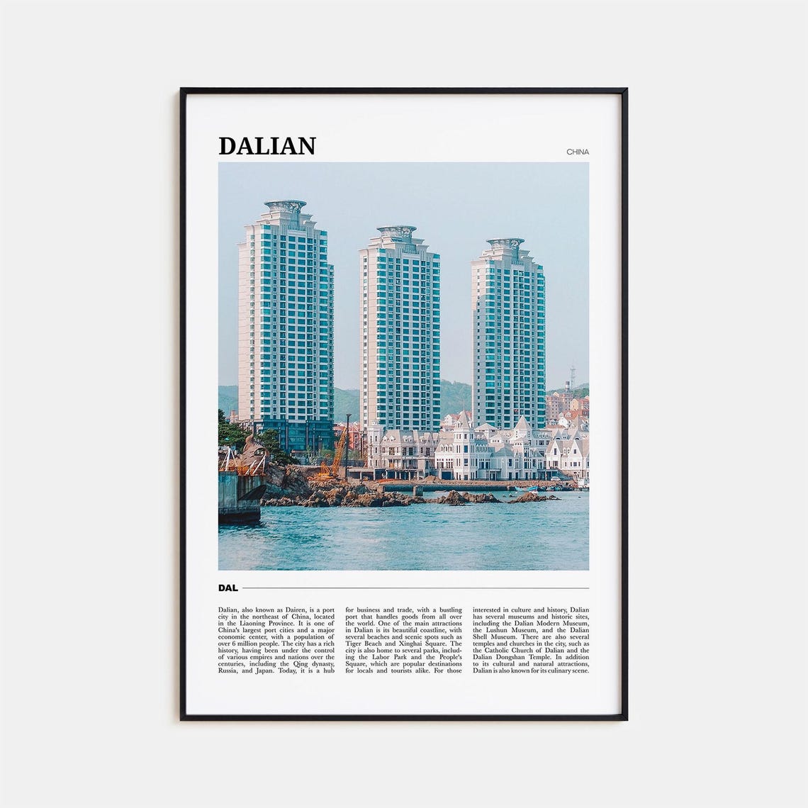 Dalian China Coastal Skyline High Rise Towers Seaside City Poster