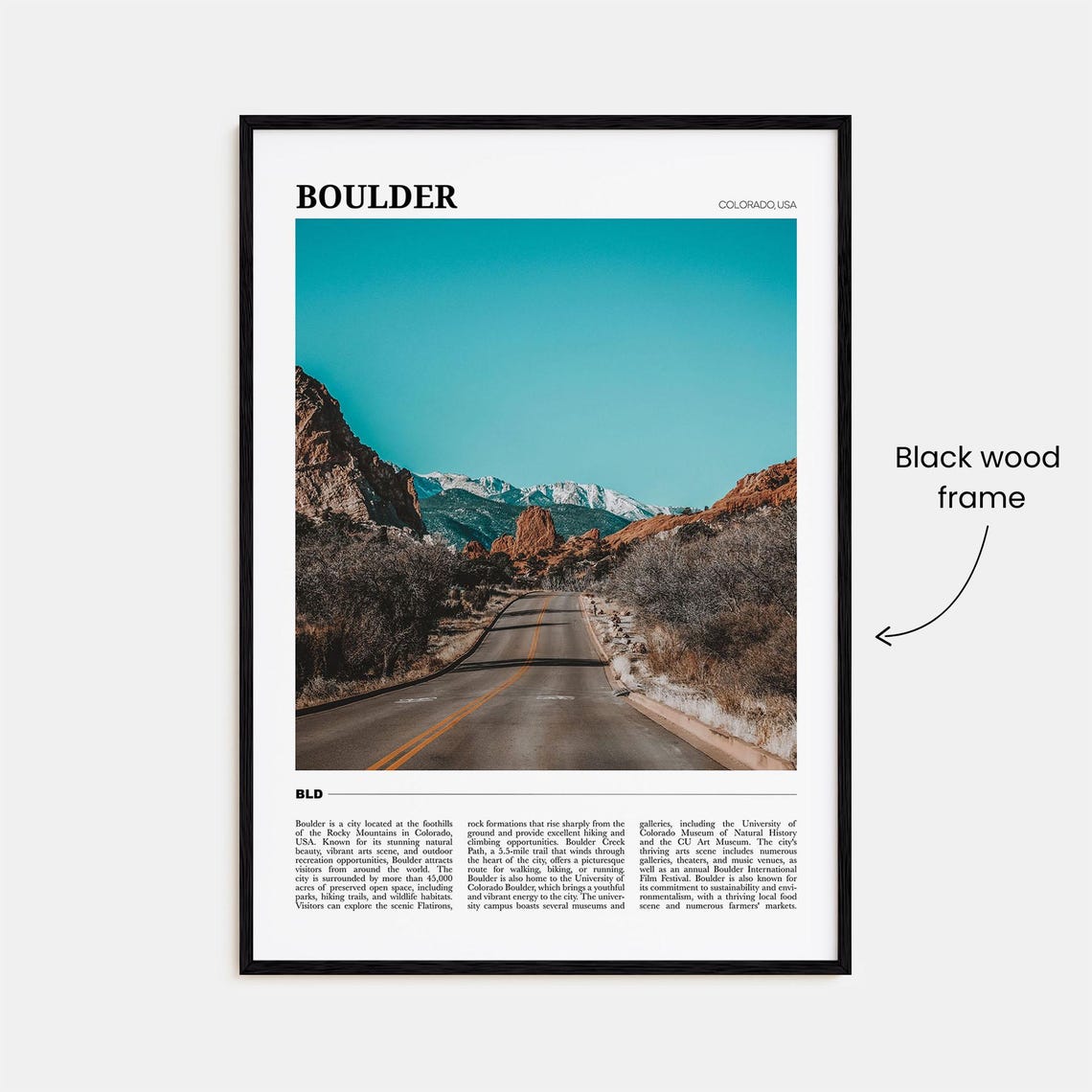 Boulder Colorado Rocky Mountain Road and Red Rocks Travel Poster - Image 2