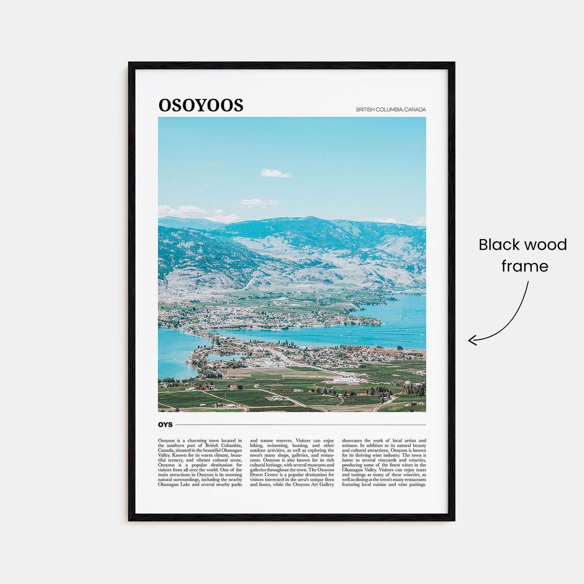 Osoyoos British Columbia Lake Town Vineyard Valley Travel Poster - Image 2