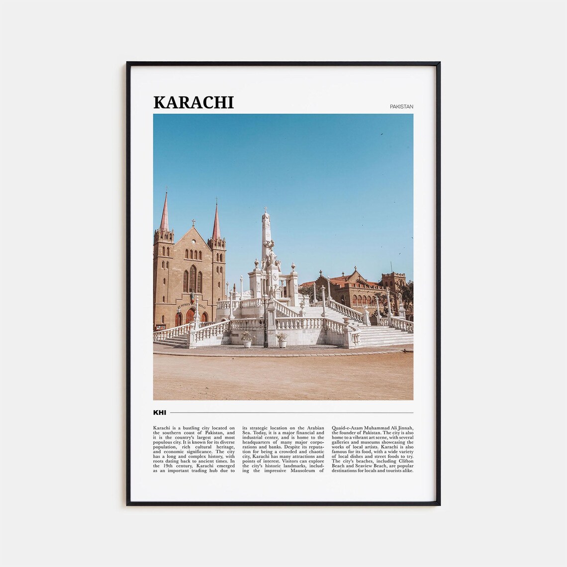 Karachi Pakistan Historic Monuments Travel Photography Poster