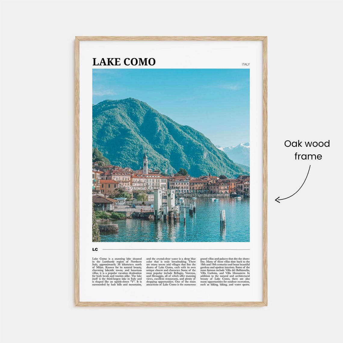 Lake Como Italy Scenic Lakeside Town Mountain View Travel Poster - Image 3