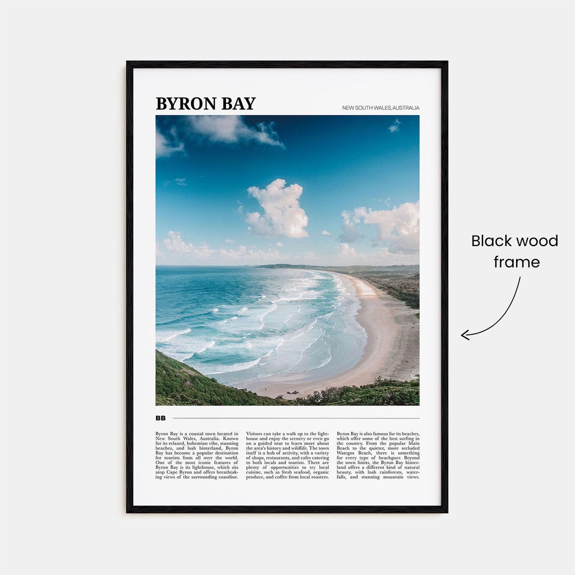 Byron Bay Australia Surf Beach Turquoise Waves Photo Travel Poster - Image 2