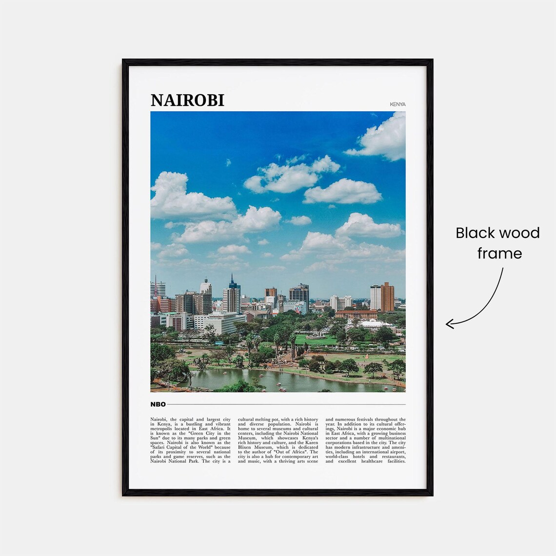 Nairobi Kenya City Skyline Green Park Urban Safari Travel Poster - Image 2