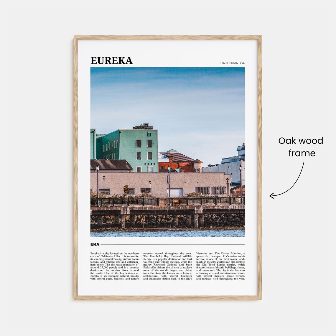 Eureka California Old Town Waterfront Travel Poster Photo Art - Image 3