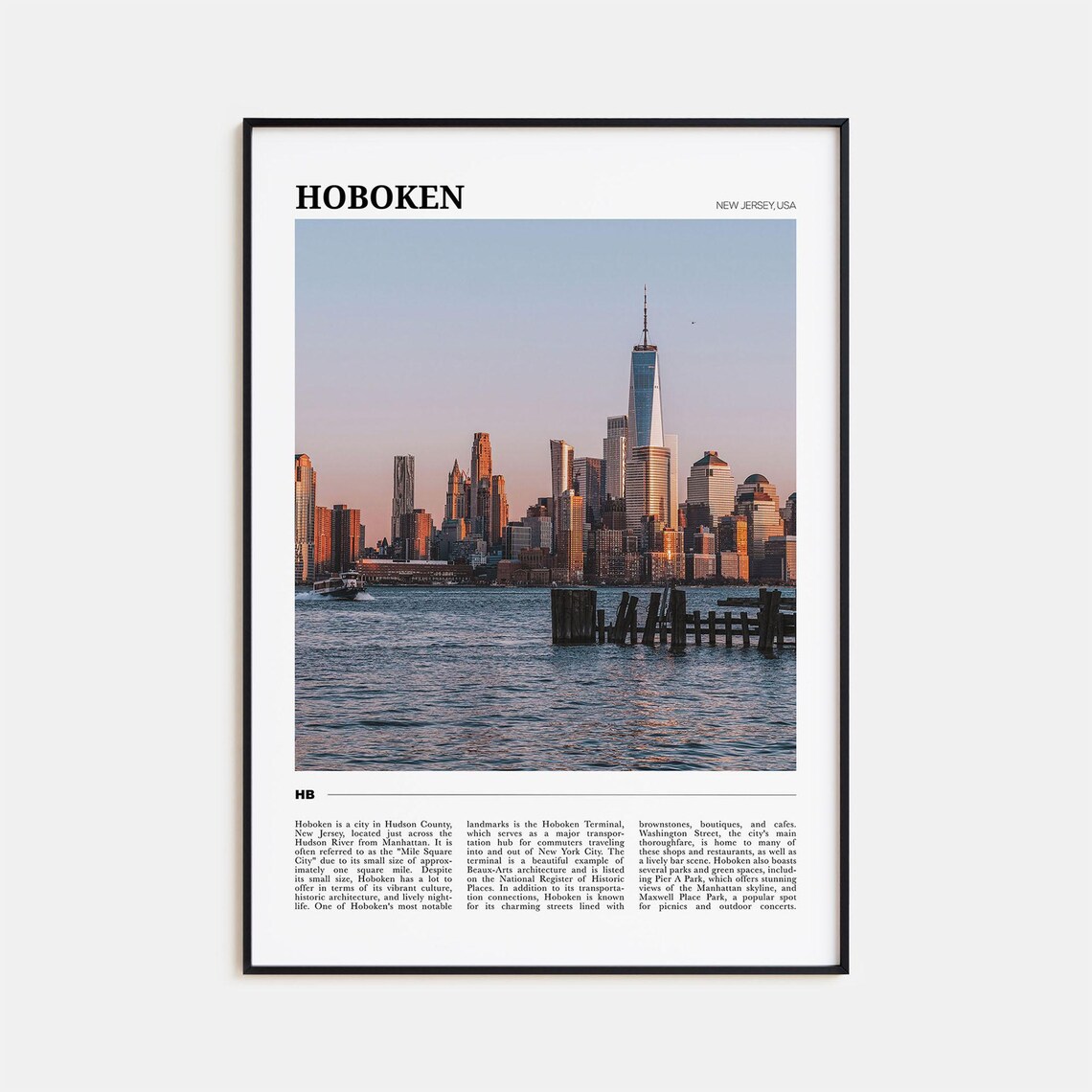 Hoboken Travel Poster, New Jersey Art Print