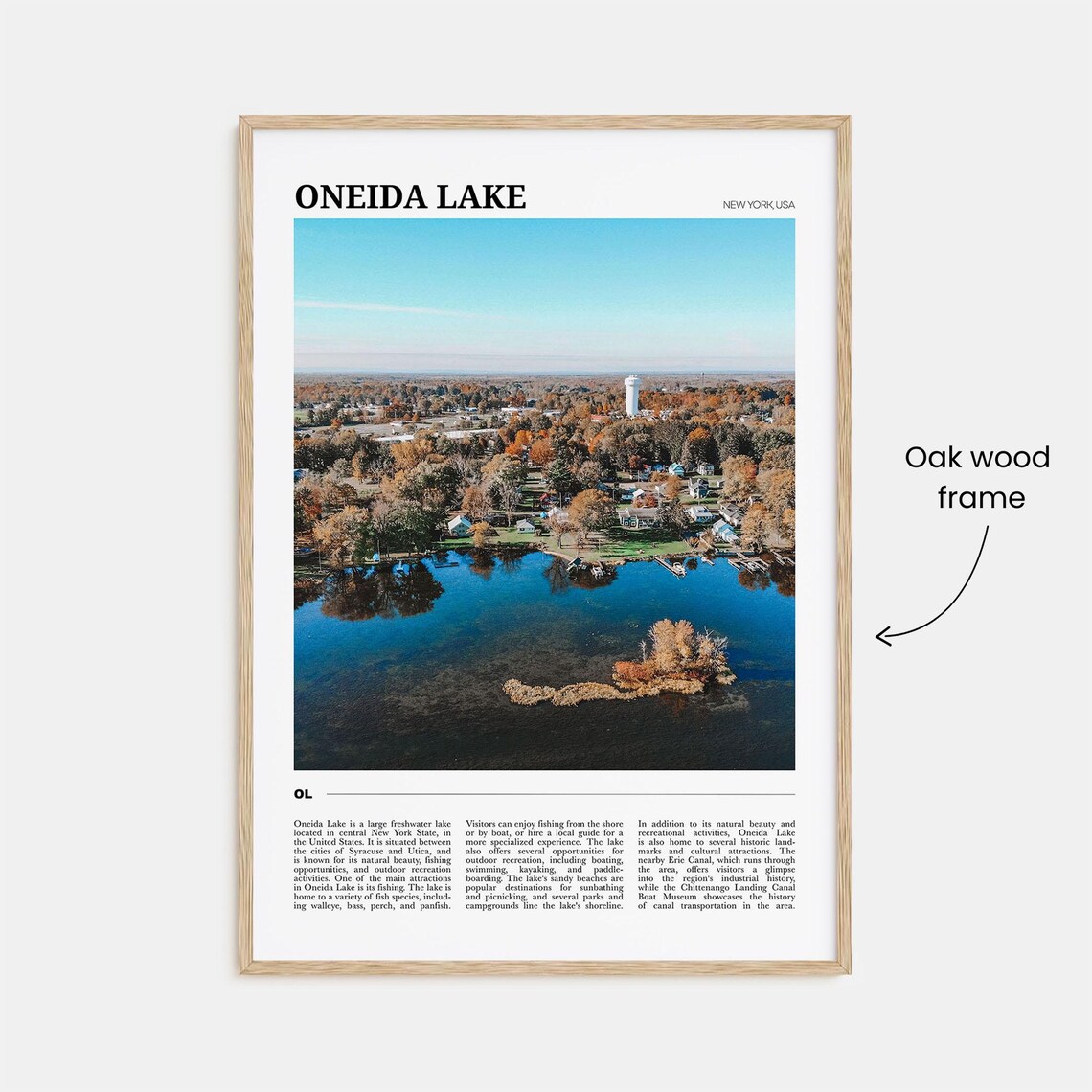 Oneida Lake Travel Poster Oneida Lake Wall Art Oneida Lake Poster Print Oneida Lake Photo Oneida Lake Decor New York Usa - Image 3