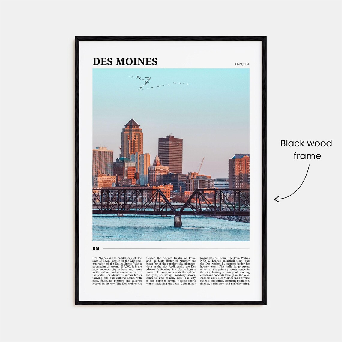 Des Moines Travel Poster No. 2, Iowa Art Print - Image 2