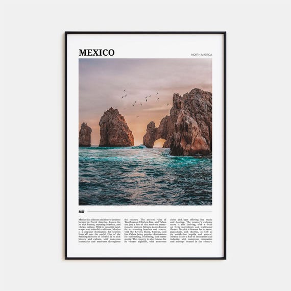 Mexico Travel Poster No 1 Mexico Wall Art Mexico Poster Print Mexico Photo Mexico Decor North America