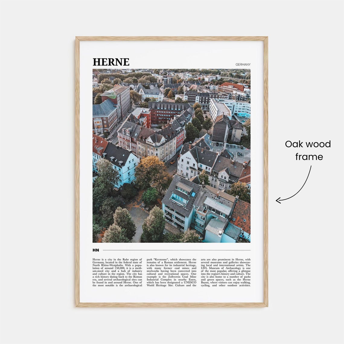 Herne Germany Historic European Old Town Rooftops City Poster - Image 3