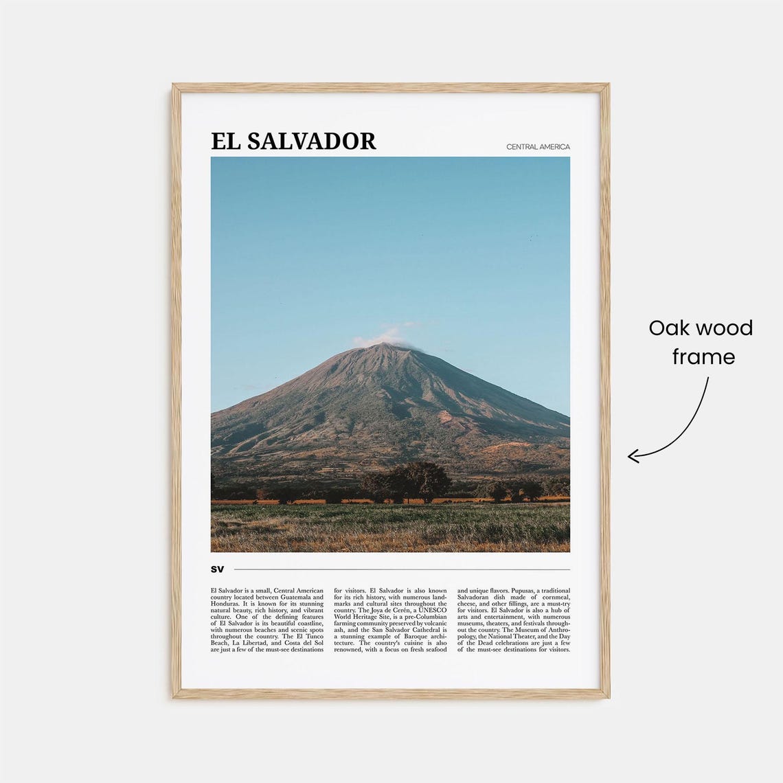 El Salvador Volcano Photo Editorial Central America Travel Poster - Image 3