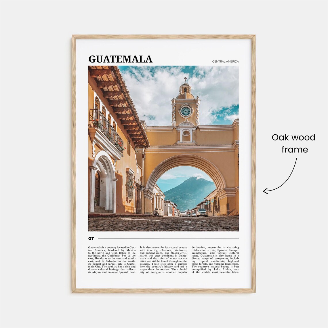Guatemala Antigua Colonial Arch Street Travel Photo Guide Poster - Image 3