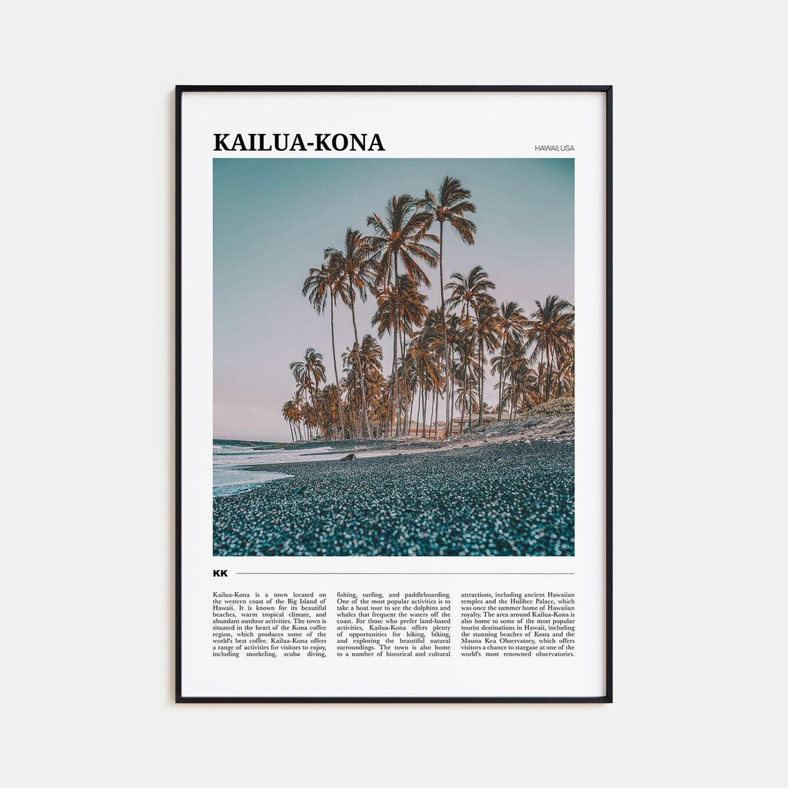 Kailua Kona Travel Poster No 1 Kailua Kona Wall Art Kailua Kona Poster Print Kailua Kona Photo Kailua Kona Decor Hawaii Usa