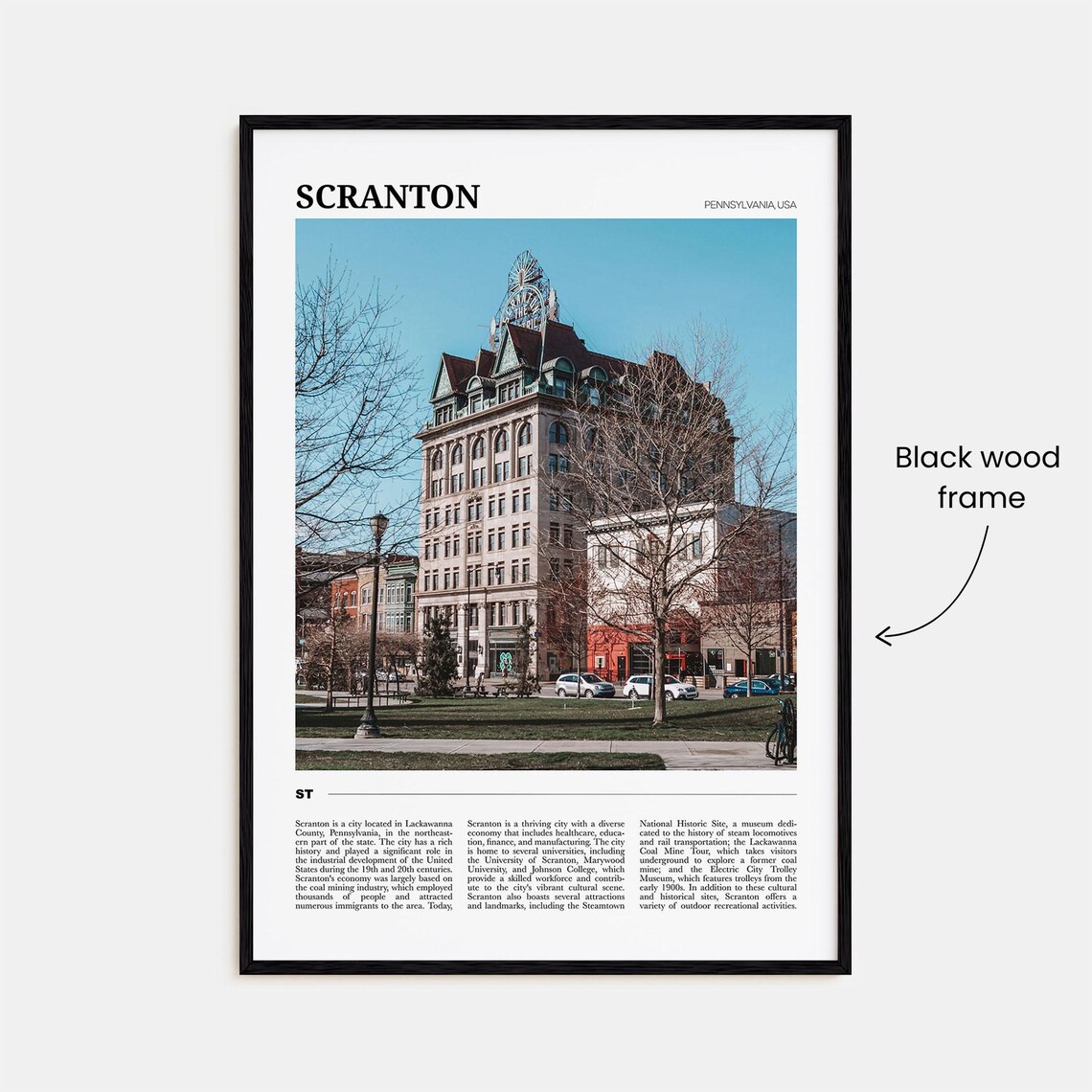 Scranton Pennsylvania USA Wall Art Print - Image 2