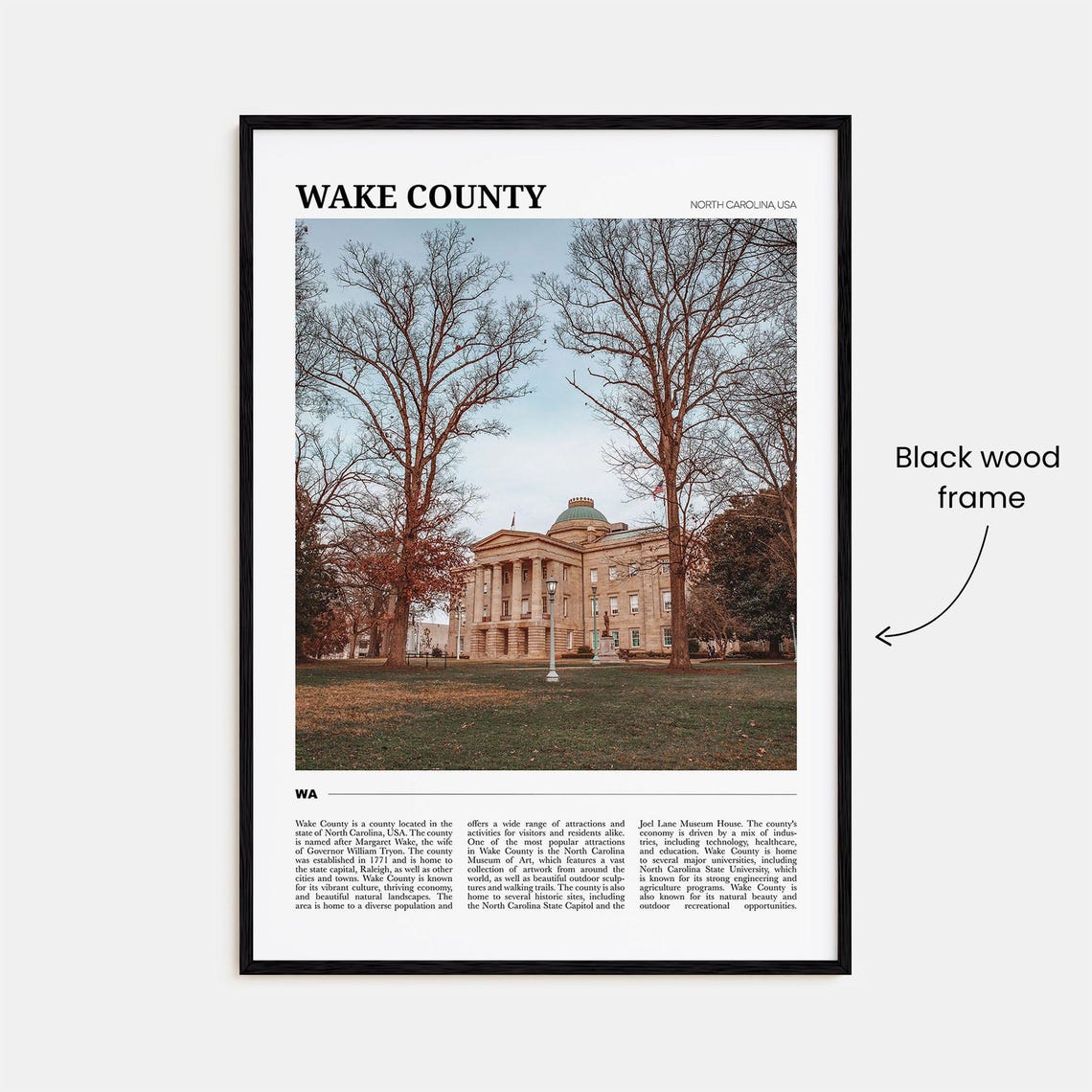 Wake County North Carolina Historic State Capitol Building Poster - Image 2